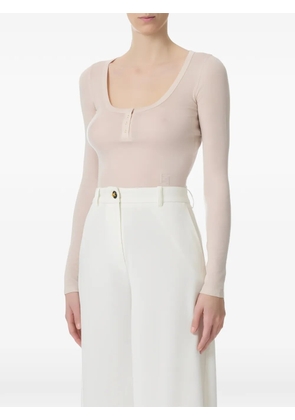 Elisabetta Franchi button-detailed long-sleeve top - Neutrals