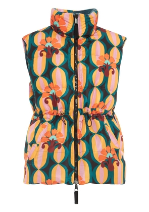 La DoubleJ floral-print reversible gilet - Blue