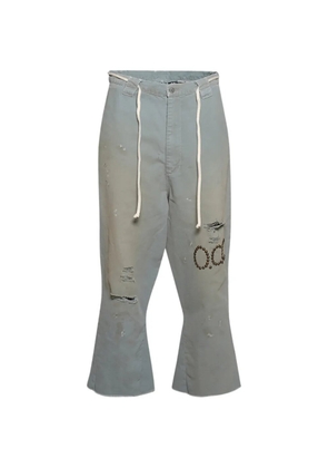 RIVINGTON ROI REBIS Raw He distressed studded trousers - Grey
