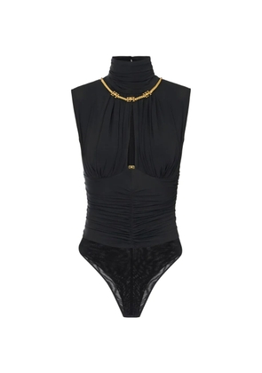 Elisabetta Franchi draped jewel-detail bodysuit - Black