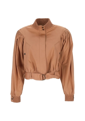 Chloé belted puff-sleeve jacket - Brown