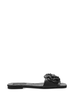 Philipp Plein flower leather sandals - Black
