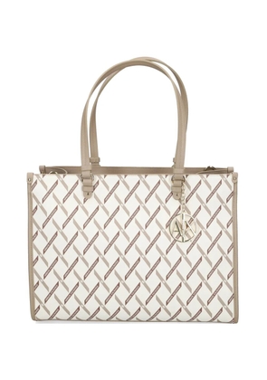 Armani Exchange logo-charm printed tote bag - White