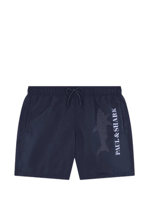 Paul & Shark logo-print drawstring swim shorts - Blue