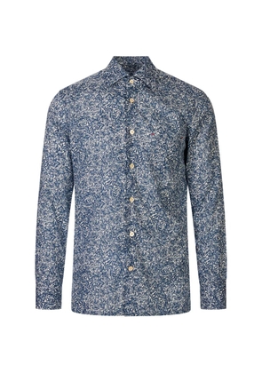 Kiton floral-print long-sleeve shirt - Blue
