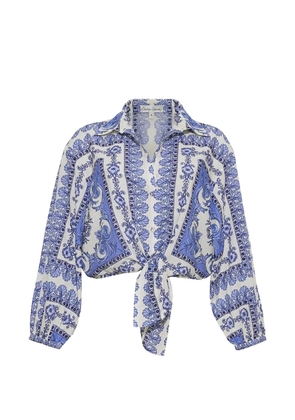 Cara Cara Rumson tie-front button-up shirt - Blue