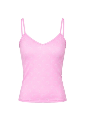 Marine Serre Moon-detail crop top - Pink