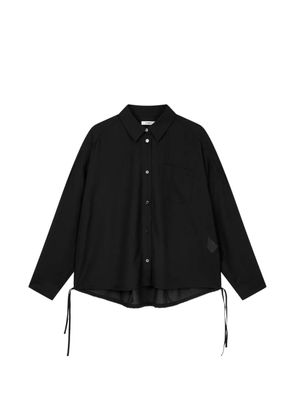 TOMBOY drawstring-hem chest-pocket shirt - Black