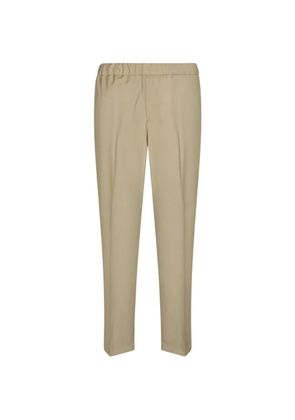 Costumein elasticated-waist pressed-crease trousers - Neutrals