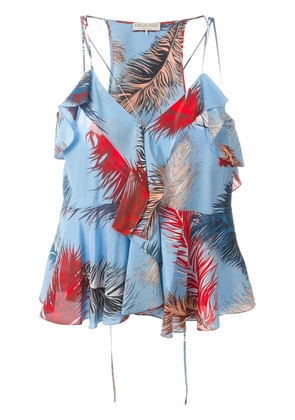 PUCCI feather print top - Blue