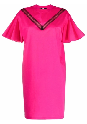 Karl Lagerfeld lace-insert jersey dress - Pink