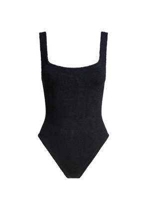 Hunza G crinkle-effect square-neck swimsuit - Black