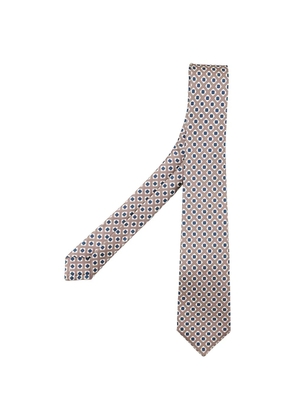 Kiton geometric-pattern tie - Brown