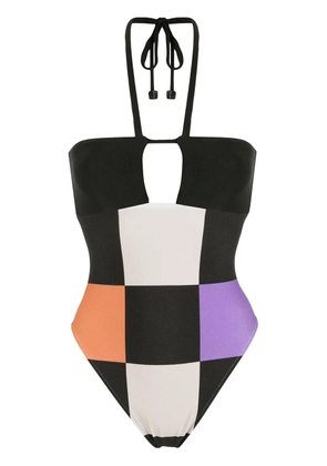 Adriana Degreas Maillot checked swimsuit - Multicolour