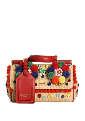 Dolce & Gabbana mini My Sicily handbag in raffia - Neutrals