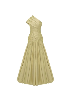 MARMAR HALIM one-shoulder ruched gown - Gold