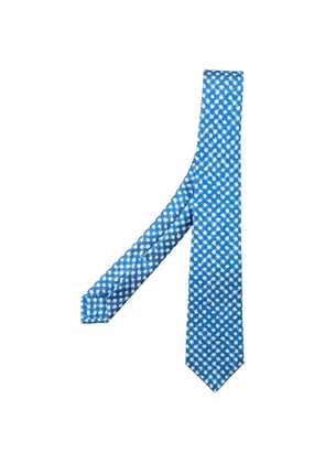 Kiton diamond-pattern tie - Blue