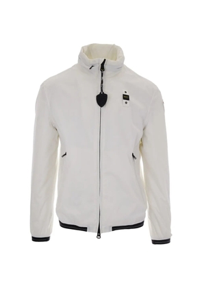 Blauer Dimock logo-patch zip-up jacket - White