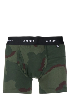 AMIRI logo-waistband camouflage boxers - Green