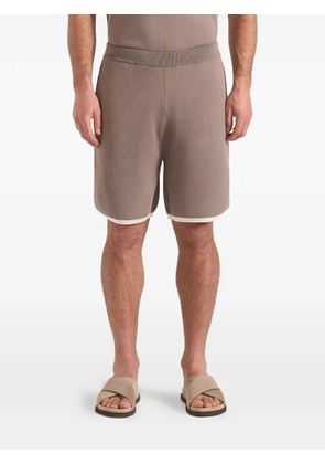 Manière De Voir Regis contrast-detail knit shorts - Brown