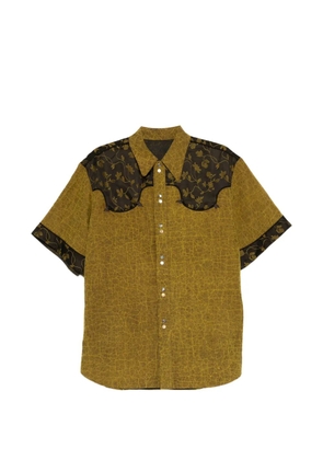 COMMUNS floral-yoke short-sleeve shirt - Green