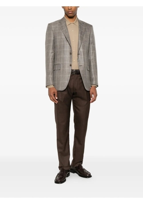 Canali check-pattern single-breasted blazer - Grey