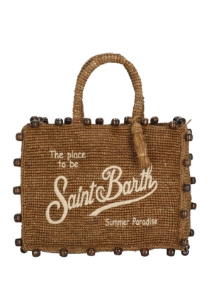 MC2 Saint Barth Colette beaded raffia tote bag - Brown