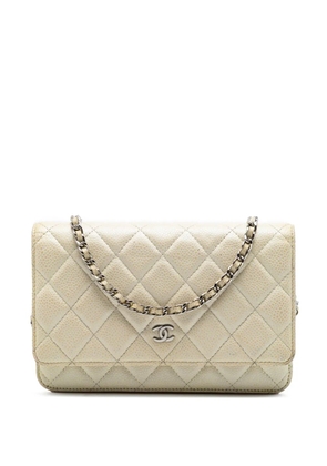 CHANEL Pre-Owned 2014-2015 CC Quilted Caviar Wallet on Chain crossbody bag - Yellow