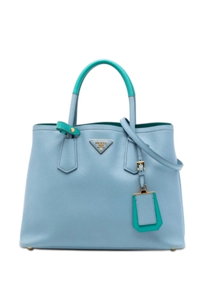 Prada Pre-Owned 2013-2026 Medium Bicolor Saffiano Cuir Double satchel - Blue