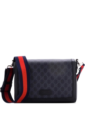 Gucci Pre-Owned Web Strap Flap Messenger Bag GG Coated Canvas Small crossbody bag - Black