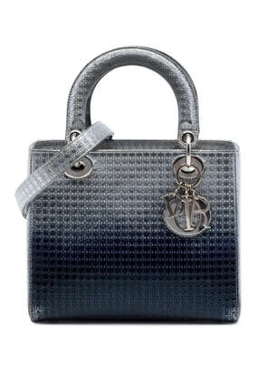 Christian Dior Pre-Owned 2016 Medium Ombre Metallic Patent Microcannage Lady Dior satchel - Silver