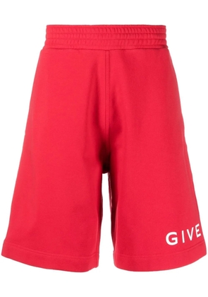 Givenchy logo-print cotton shorts - Red