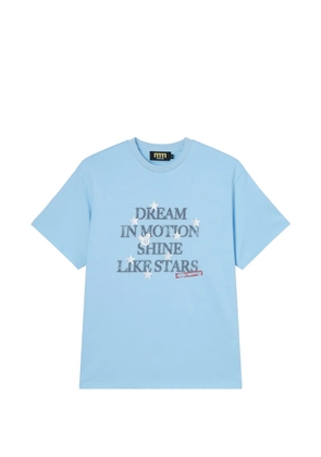 Mini Cream slogan-print T-shirt - Blue