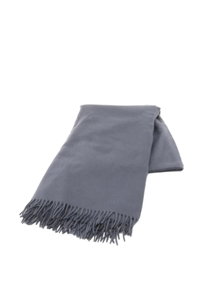Hermès Pre-Owned fringed logo-embroidered shawl - Grey