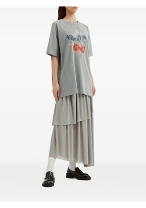 b+ab tiered asymmetric midi skirt - Grey