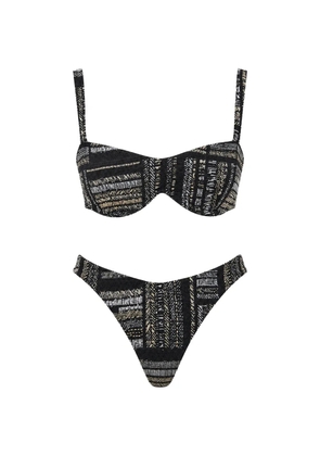 Devon patterned bikini - Black