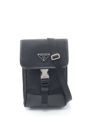 Prada Pre-Owned 2013-2026 Saffiano Trimmed Tessuto Phone Holder crossbody bag - Black