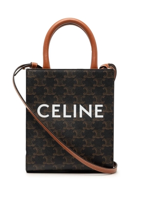 Celine Pre-Owned 2021 Mini Triomphe Coated Canvas Vertical Cabas satchel - Brown
