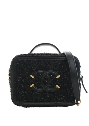 CHANEL Pre-Owned 2019 Small Tweed CC Filigree Vanity Case satchel - Black