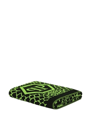 Philipp Plein Python-print Hexagon-logo beach towel - Black