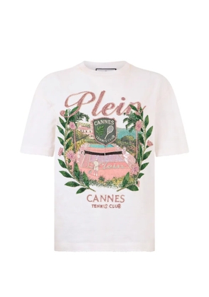 Philipp Plein destroyed rhinestone T-shirt - White