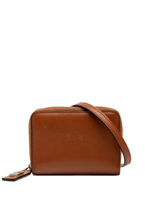 Valentino Garavani Pre-Owned 2018-2026 Leather VLogo Wallet On Strap crossbody bag - Brown
