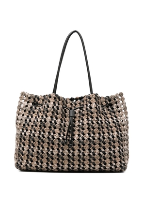 Borbonese woven drawstring tote bag - Brown