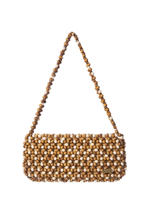 0711 May beaded shoulder bag - Brown