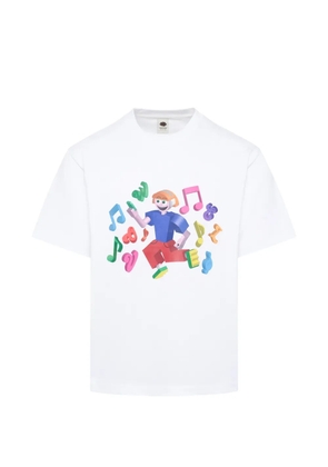 Vowels 3D front-print T-shirt - White