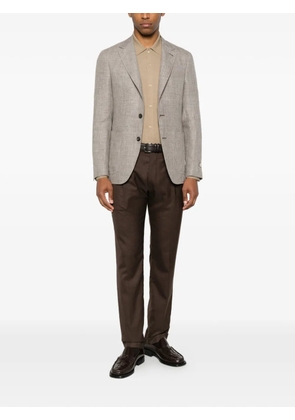 Berwich pleated turn-up trousers - Brown