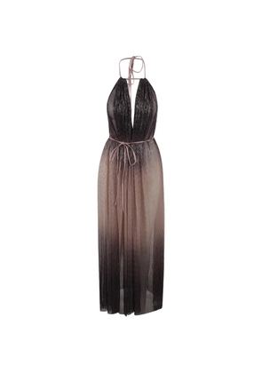L'IDÉE Daphne pleated halterneck midi dress - Grey