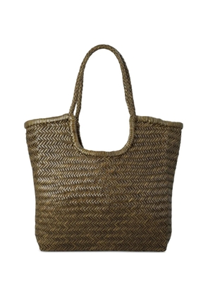 DRAGON DIFFUSION NS Diagonal Triple Jump woven leather tote bag - Brown