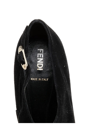 Fendi Pre-Owned 115mm suede heeled pumps - Black
