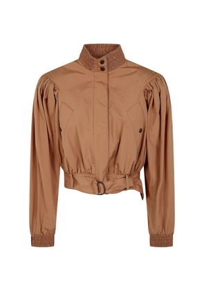Chloé gathered cotton jacket - Brown